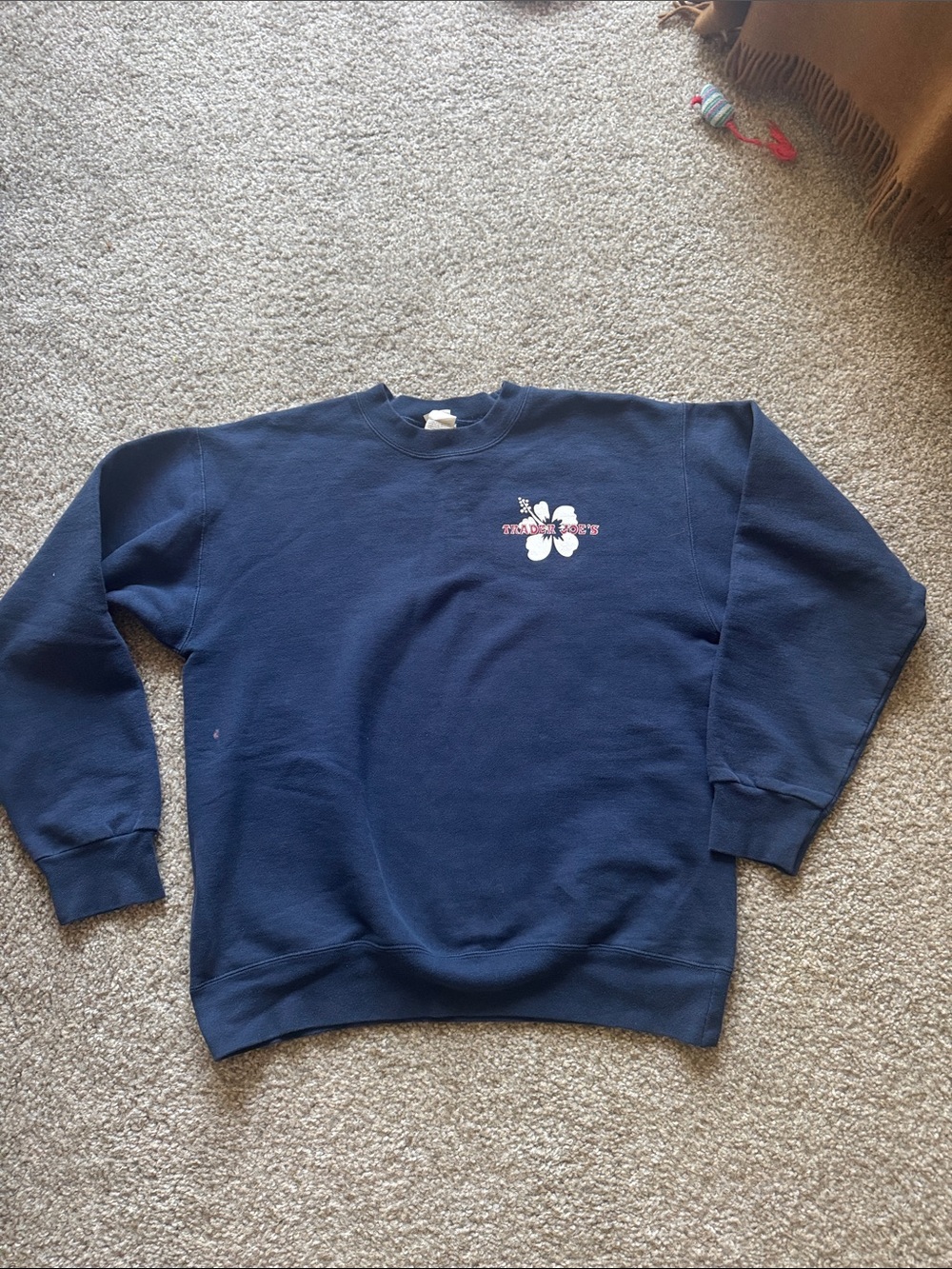 Trader Joe’s Employee Navy Hibiscus Crewneck Small